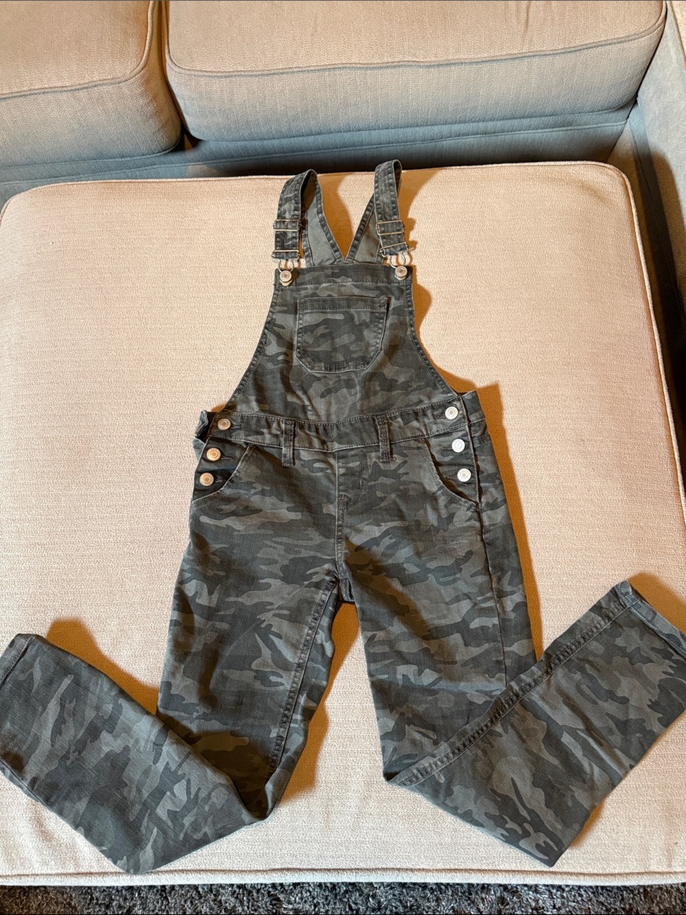 SO Kids Camouflage Overalls - Olive Green